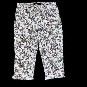 Gloria Vanderbilt Amanda Cropped Floral Jeans Size 12 Petite